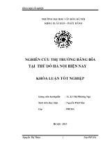 Khóa luận Nghiên cứu thị trường băng đĩa tại thủ đô Hà nội hiện nay