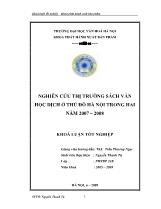 Khóa luận Nghiên cứu thị trường sách văn học dịch ở thủ đô Hà nội trong hai năm 2007 – 2008