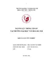 Khóa luận Nguồn lực thông tin số tại trường đại học văn hoá hà nội