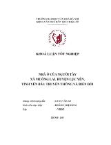 Khóa luận Nhà ở của người tày xã Mường lai, huyện Lục yên, tỉnh Yên bái: truyền thông và biến đổi