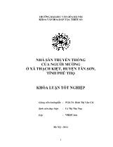 Khóa luận Nhà sàn truyền thống của người Mường ở xã Thạch kiệt, huyện Tân sơn, tỉnh Phú Thọ