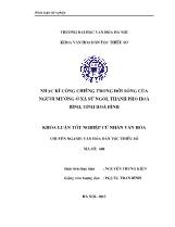 Khóa luận Nhạc kí cồng chiêng trong đời sống của người Mường ở xã sử Ngòi, thành phố Hoà bình, tỉnh Hoà Bình