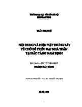 Khóa luận Nội dung và hiện vật trưng bày về chủ đề triều đại nhà Trần tại bảo tàng Nam Định