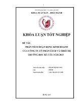 Khóa luận Phân tích hoạt động kinh doanh của công ty cổ phần sách và thiết bị trường học Hà tây năm 2013