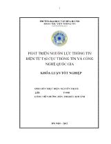 Khóa luận Phát triển nguồn lực thông tin điện tử tại cục thông tin và công nghệ quốc gia