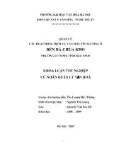 Khóa luận Quản lý các hoạt động dịch vụ văn hoá tín ngưỡng ở đền bà chúa kho phường Vũ ninh, tỉnh Bắc Ninh