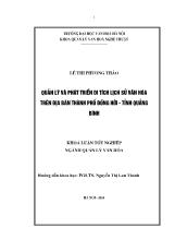 Khóa luận Quản lý và phát triển di tích lịch sử văn hóa trên địa bàn thành phố Đồng Hới – tỉnh Quảng Bình