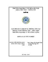 Khóa luận Sản phẩm và dịch vụ thông tin tại trung tâm thông tin – thư viện trường đại học y tế công cộng