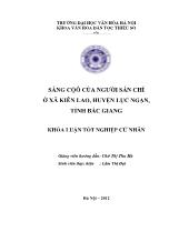 Khóa luận Sắng cộô của người sán chí ở xã Kiên lao, huyện Lục ngạn, tỉnh Bắc Giang