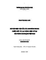 Khóa luận Sưu tập hiện vật của các anh hùng trong chiến đấu và lao động hiện có tại bảo tàng cách mạng Việt Nam