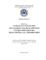 Khóa luận Tang lễ của người thái với vận động xây dựng đời sống văn hoá mới ở Bản mo, thị xã Mường lay, tỉnh Điện Biên