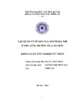 Khóa luận Tập quán cưới xin của người hà nhì ở Thu lũm, Mường tè, Lai Châu