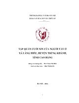 Khóa luận Tập quán cưới xin của người tày ở xã Lăng hiếu, huyện Trùng khánh, tỉnh Cao Bằng