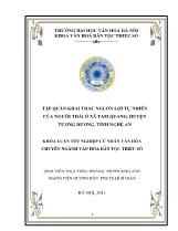 Khóa luận Tập quán khai thác nguồn lợi tự nhiên của người thái ở xã Tam quang, huyện Tương dương, tỉnh Nghệ An