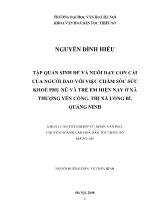 Khóa luận Tập quán sinh đẻ và nuôi dạy con cái của người dao với việc chăm sóc sức khoẻ phụ nữ và trẻ em hiện nay ở xã thượng Yên công, thị xã Uông bí, Quảng Ninh