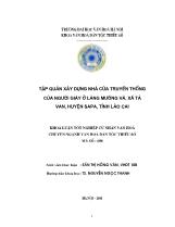 Khóa luận Tập quán xây dựng nhà cửa truyền thống của người giáy ở làng Mướng và, xã Tả van, huyện Sapa, tỉnh Lào Cai