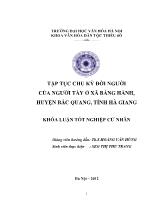 Khóa luận Tập tục chu kỳ đời người của người Tày ở xã Bằng hành, huyện Bắc quang, tỉnh hà giang