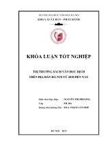 Khóa luận Thị trường sách văn học dịch trên địa bàn Hà nội từ 2010 đến nay