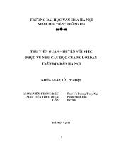 Khóa luận Thư viện quận – Huyện với việc phục vụ nhu cầu đọc của người dân trên địa bàn Hà Nội