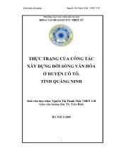 Khóa luận Thực trạng của công tác xây dựng đời sống văn hóa ở huyện Cô tô, tỉnh Quảng Ninh