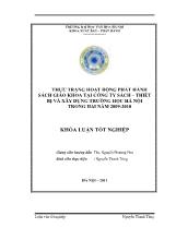 Khóa luận Thực trạng hoạt động phát hành sách giáo khoa tại công ty sách – Thiết bị và xây dựng trường học Hà nội trong hai năm 2009 - 2010