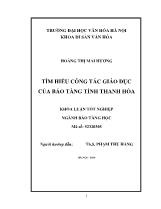 Khóa luận Tìm hiểu công tác giáo dục của bảo tàng tỉnh Thanh Hóa