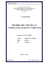 Khóa luận Tìm hiểu DDC việt hoá 14 Và khả năng áp dụng ở Việt Nam