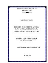 Khóa luận Tìm hiểu di tích đình An thái (làng An thái, xã Phượng lâu, thành phố Việt trì, tỉnh Phú Thọ)