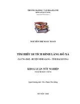 Khóa luận Tìm hiểu di tích đình làng Đỗ Xá