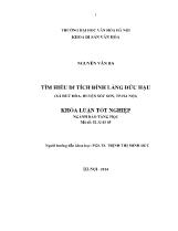 Khóa luận Tìm hiểu di tích đình làng Đức hậu (xã Đức hòa, huyện Sóc sơn, Tp.hà Nội)