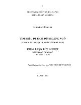 Khóa luận Tìm hiểu di tích đình làng Ngò (xã Đức lý, huyện Lý nhân, tỉnh Hà Nam)