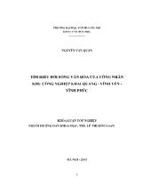 Khóa luận Tìm hiểu đời sống văn hóa của công nhân khu công nghiệp Khai quang - Vĩnh yên - Vĩnh Phúc