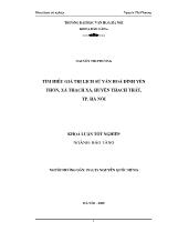 Khóa luận Tìm hiểu giá trị lịch sử văn hoá đình Yên thôn, xã thạch xá, huyện Thạch thất, tp. Hà Nội