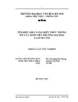 Khóa luận Tìm hiểu khả năng kiến thức thông tin của sinh viên trường đại học luật Hà Nội