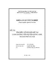 Khóa luận Tìm hiểu lễ hội kén rể tại làng Đường Yên huyện Đông anh, thành phố Hà Nội