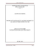 Khóa luận Tìm hiểu nét thanh lịch của người hà nội hiện nay qua khảo sát một số phố cổ Hà Nội