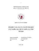 Khóa luận Tìm hiểu tang ma của người thái đen ở xã Nghĩa lợi, thị xã Nghĩa lộ, tỉnh Yên Bái