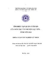 Khóa luận Tìm hiểu tập quán cưới xin của dân tộc Tày huyện Lục yên – Tỉnh Yên Bái