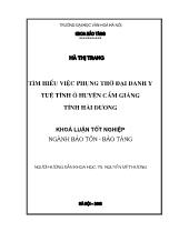 Khóa luận Tìm hiểu việc phụng thờ đại danh y Tuệ tĩnh ở huyện cẩm giàng tỉnh Hải Dương