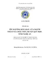 Khóa luận Tín ngưỡng dân gian của người thái ở xã Châu tiến, huyện Quỳ hợp, tỉnh Nghệ An