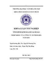 Khóa luận Tình hình kinh doanh sách báo nhập khẩu của công ty Xunhasaba năm 2011