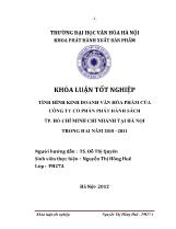 Khóa luận Tình hình kinh doanh văn hóa phẩm của công ty cổ phần phát hành sách TP. Hồ Chí Minh chi nhánh tại hà nội trong hai năm 2010 – 2011