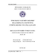 Khóa luận Tình trạng vượt biên trái phép đi lao động của người nùng ở Trùng khánh, Văn lãng, Lạng Sơn