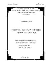 Khóa luận Tổ chức và bảo quản vốn tài liệu tại thư viện quân đội