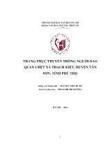 Khóa luận Trang phục truyền thông người dao quần chẹt xã Thạch kiệt, huyện Tân sơn, tỉnh Phú Thọ