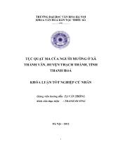 Khóa luận Tục quạt ma của người mường ở xã Thành vân, huyện Thạch thành, tỉnh Thanh Hoá