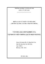 Khóa luận Văn hóa doanh nghiệp của tập đoàn viễn thông quân đội Viettel