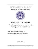 Khóa luận Văn hóa đọc của học sinh - Sinh viên trên địa bàn Hà nội hiện nay