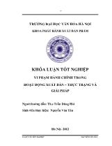 Khóa luận Vi phạm hành chính trong hoạt động xuất bản – Thực trạng và giải pháp