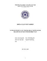 Khóa luận Vi phạm pháp luật trong hoạt động kinh doanh xuất bản phẩm hiện nay